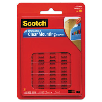 Scotch® Removable Clear Mounting Squares, Holds Up To 0.33 Lbs, 0.69 X 0.69, Clear, 35-pack freeshipping - TVN Wholesale